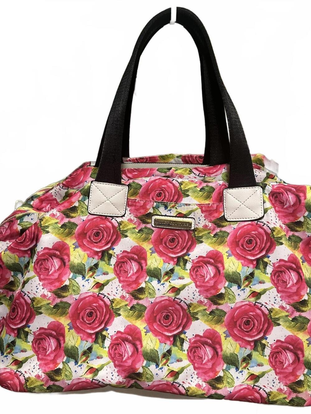 Juicy Couture Women's Large Duffel Bag Weekender With Pink Floral Print EUC